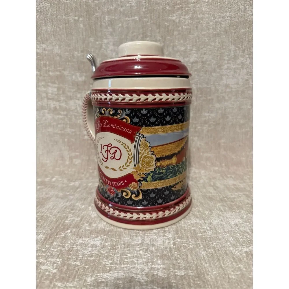 Vtg La Flor Dominicana LFD 1994 20th Anniversary Lidded Beer Stein Multicolor OS